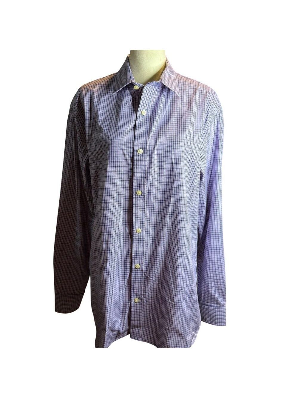 Banana Republic Non-Iron Tailored Slim Fit Dress Shirt, Micro Check, Men's Large